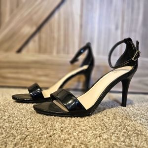Black Open Toe Ankle Strapp Steleto Heel